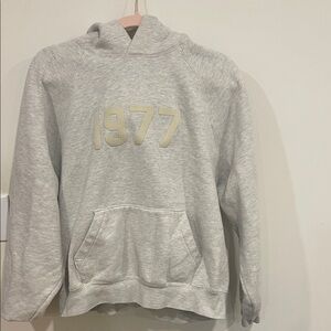 Essentials Gray Hoodie with Cream Accents